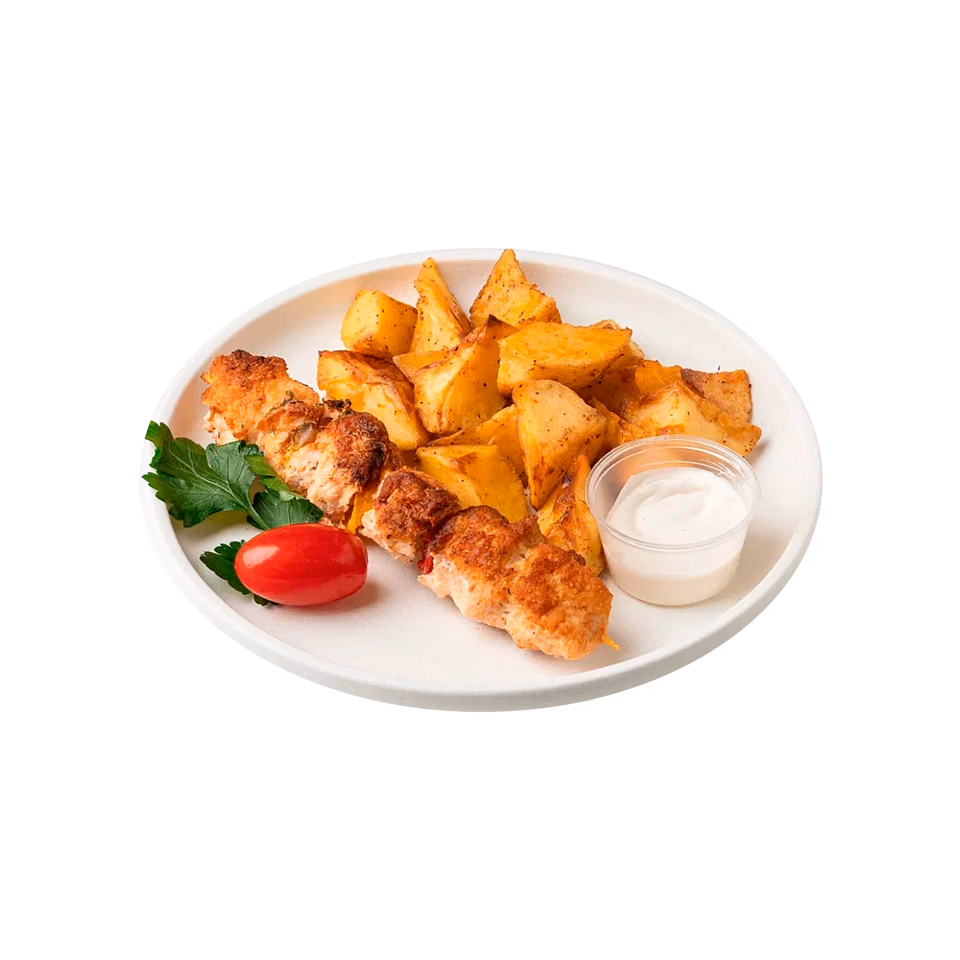 Куриный шашлычок с печеным картофелем