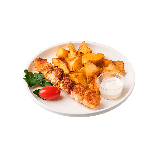 Куриный шашлычок с печеным картофелем