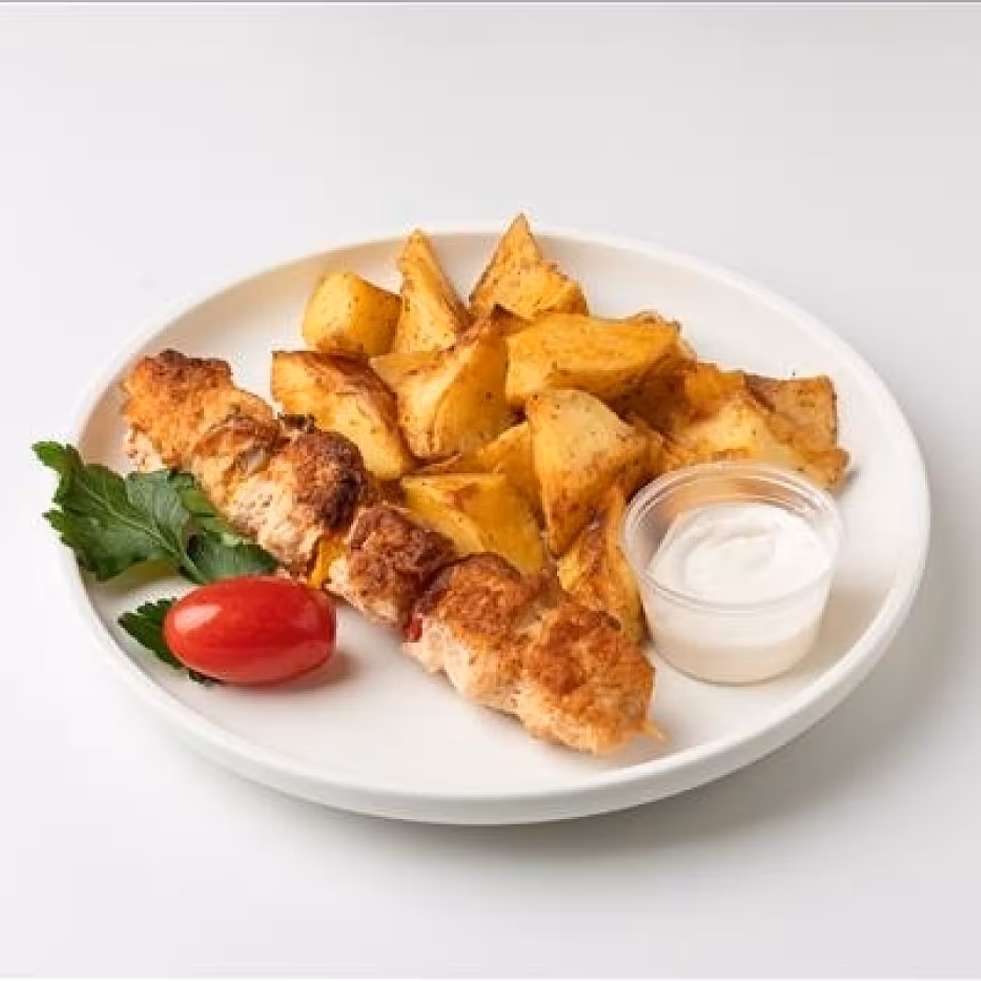 Куриный шашлычок с печеным картофелем
