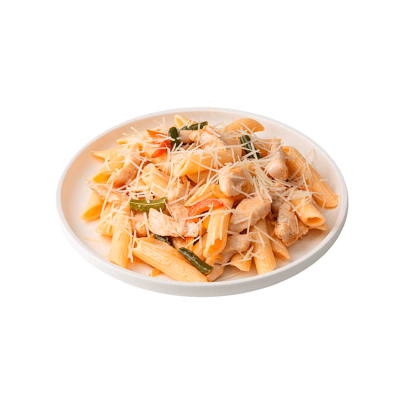 Паста пенне с курицей и фасолью