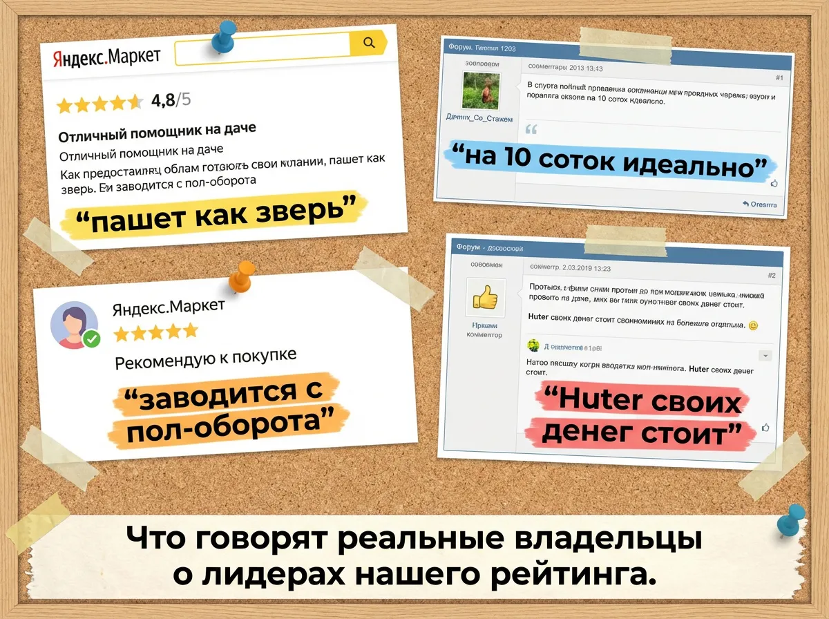 Коллаж из реальных отзывов (Яндекс.Маркет/Форумы).