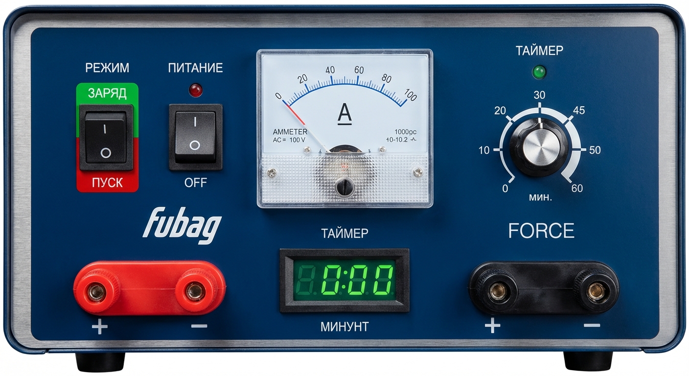 Панель управления Fubag FORCE: переключатели, амперметр и таймер