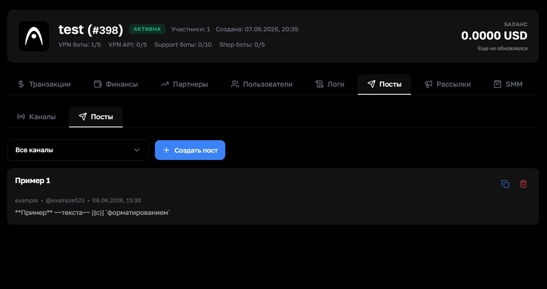 List of posts