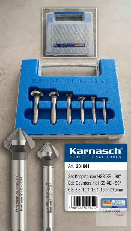 Набор зенкеров Karnasch HSS-XE 90° (6 шт, арт. 201641)