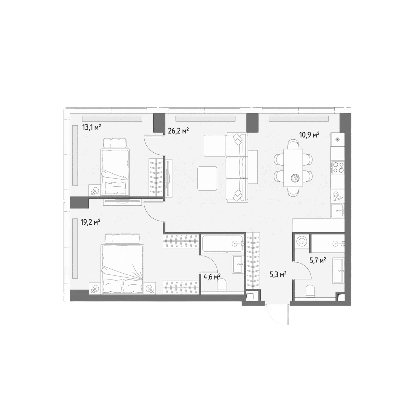 Планировка квартиры 85 квадратных метров