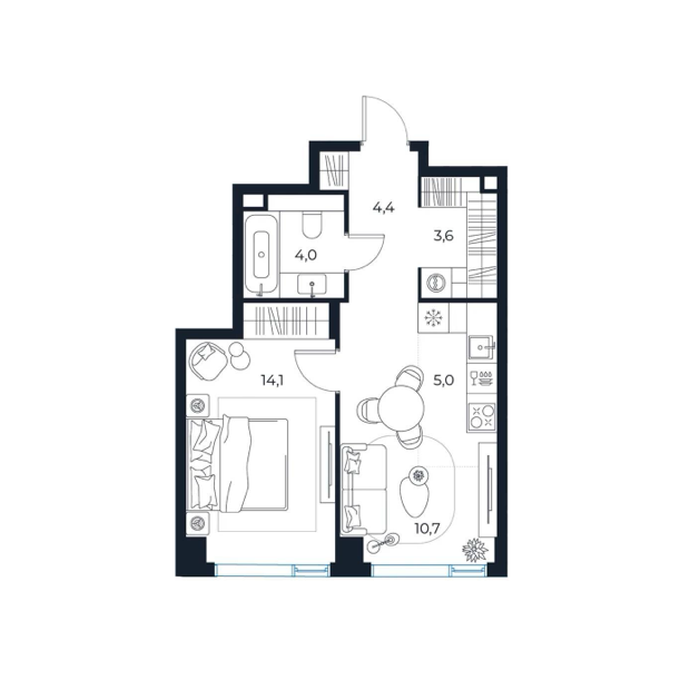 Планировка квартиры 41 квадратных метров