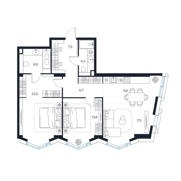 Планировка квартиры 87 квадратных метров