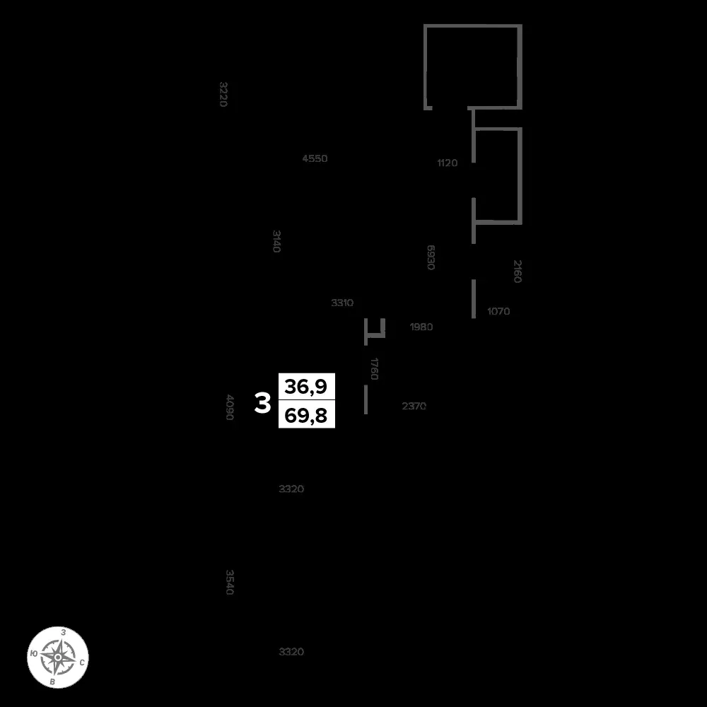 3-комнатная, 71 м² — 16 427 270 ₽