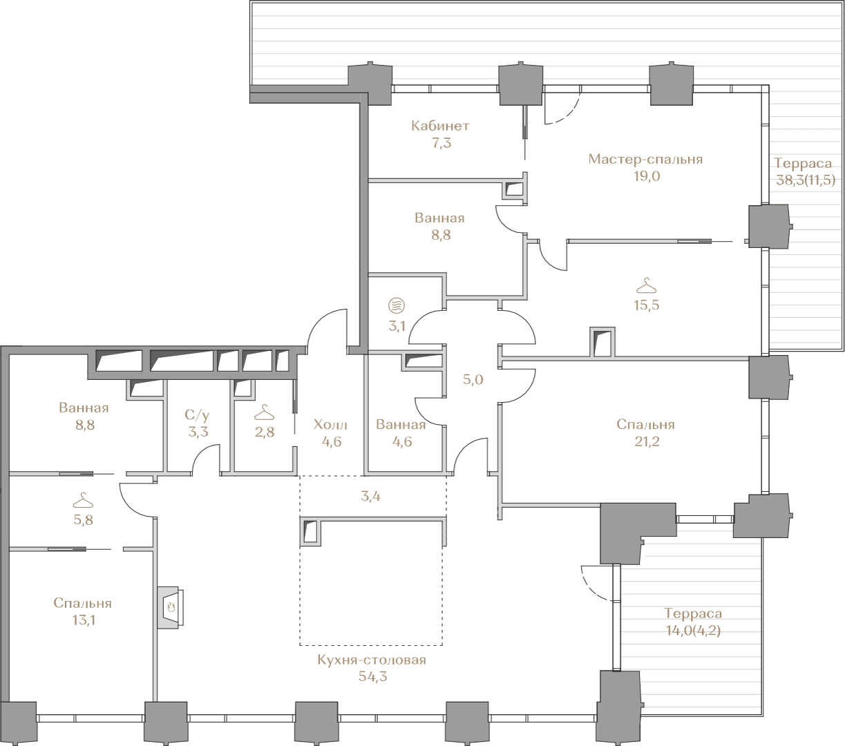 3-комнатная, 196,3 м² — 824 460 000 ₽