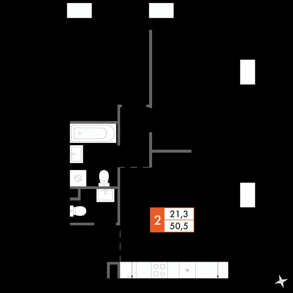 3-комнатная, 50,4 м² — 11 977 955 ₽