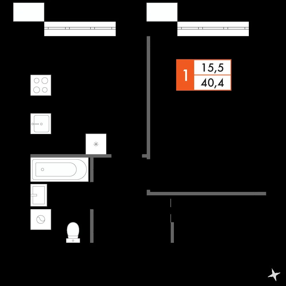 1-комнатная, 40,2 м² — 9 144 757 ₽