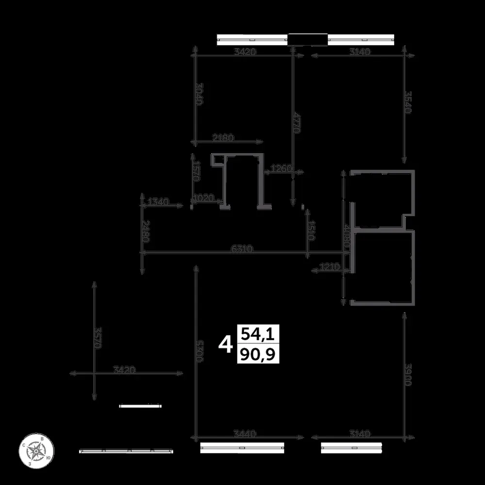 4-комнатная, 92 м² — 20 214 700 ₽