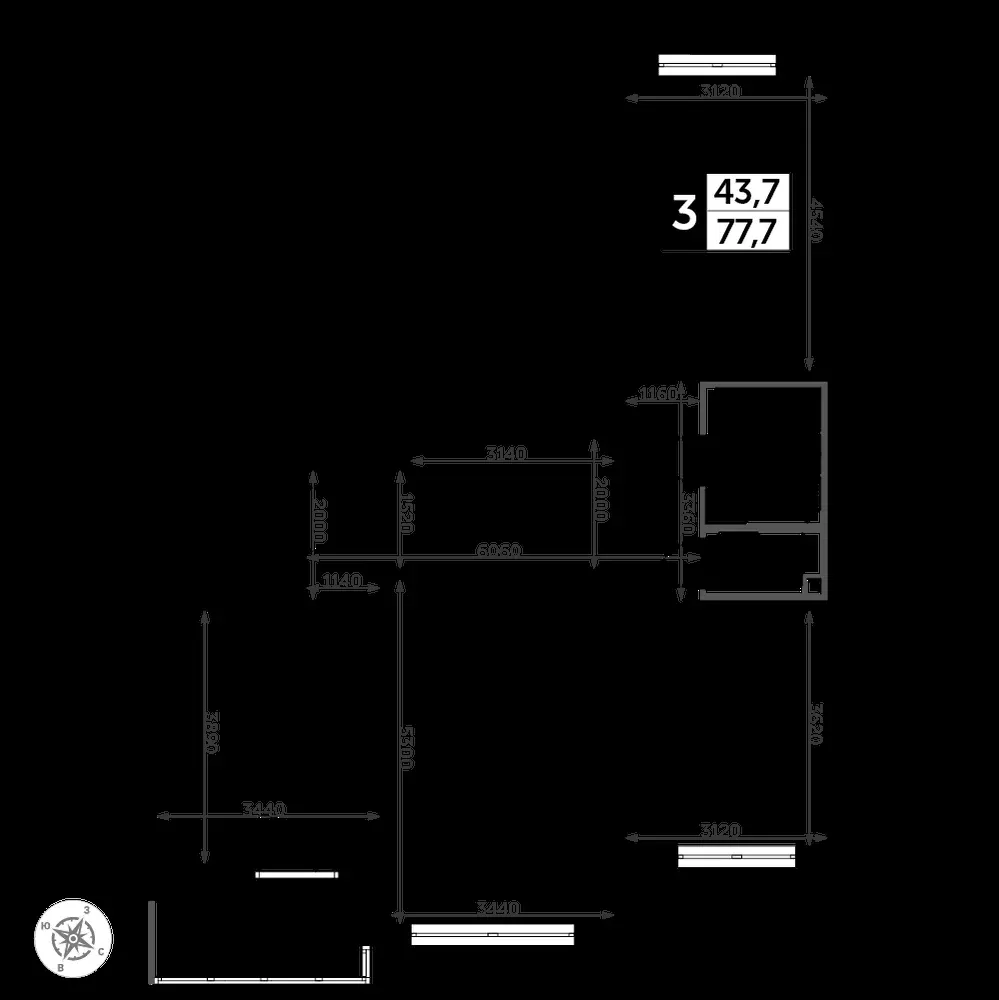 3-комнатная, 78,6 м² — 17 724 693 ₽