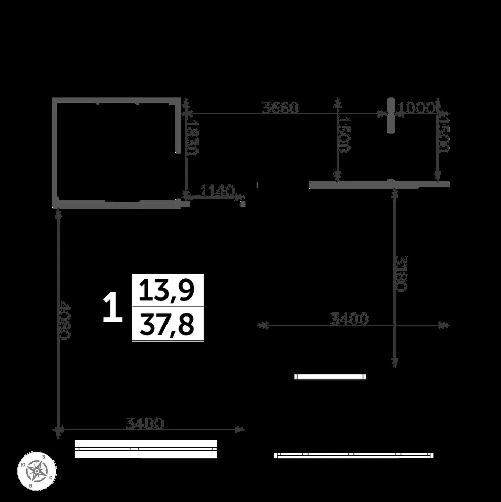 1-комнатная, 38,3 м² — 10 619 441 ₽