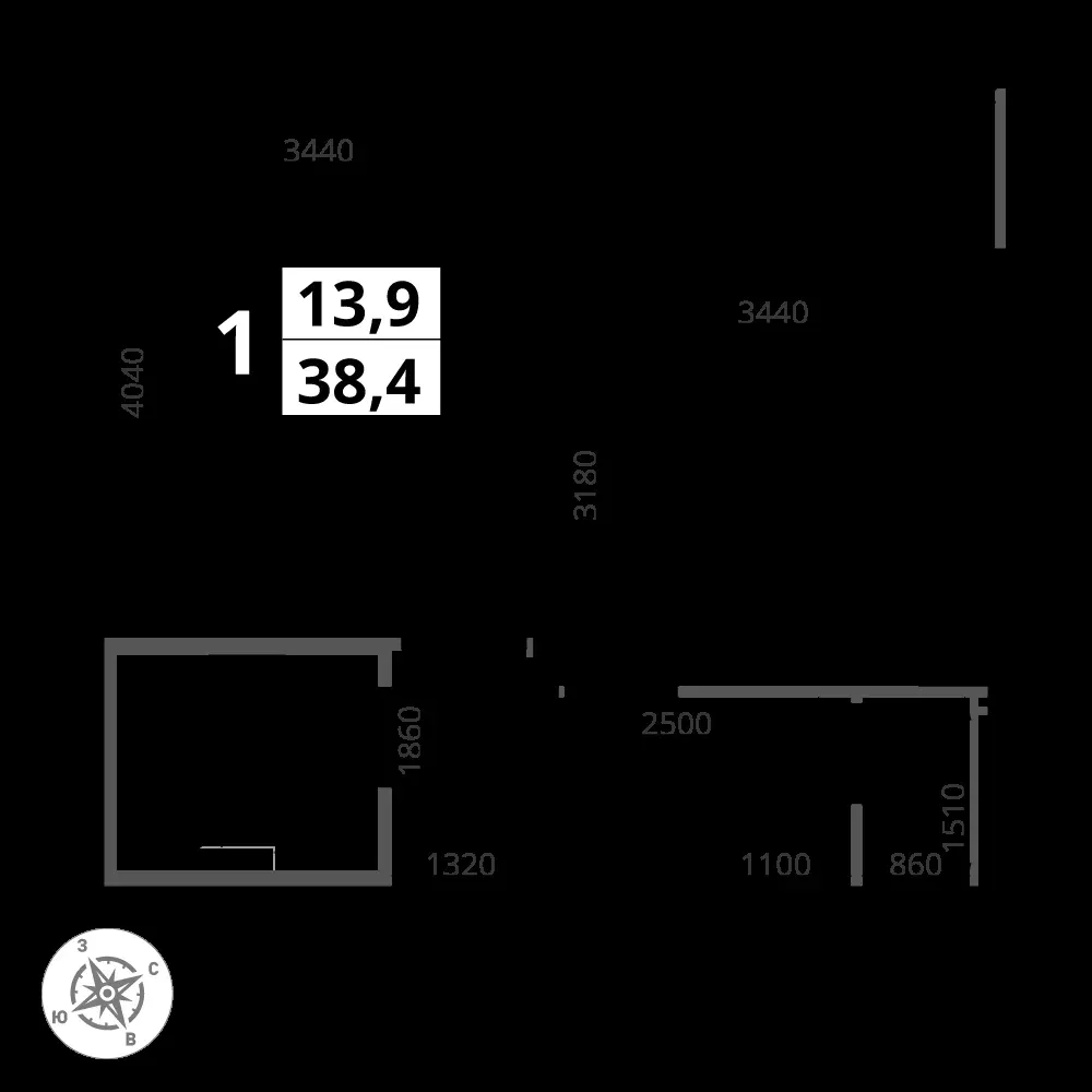1-комнатная, 38,2 м² — 12 459 770 ₽