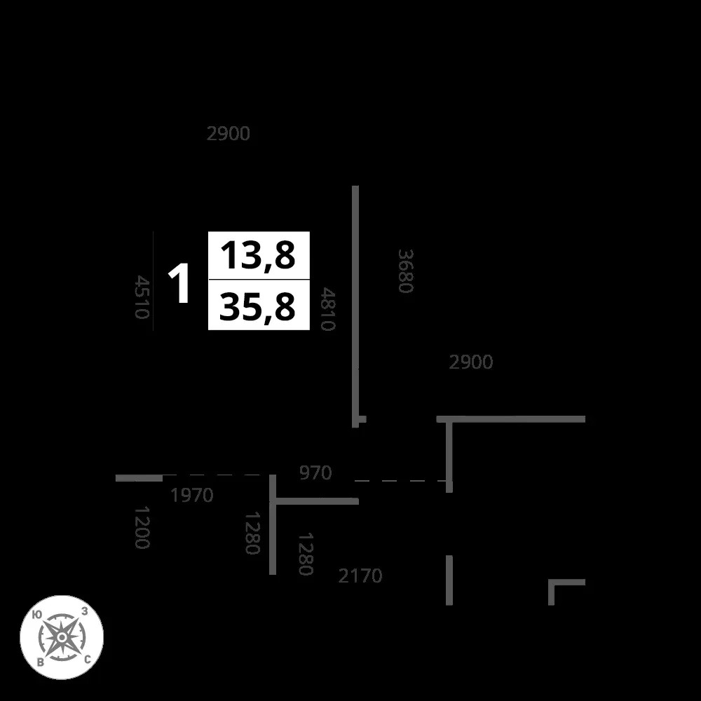 1-комнатная, 35,8 м² — 10 909 835 ₽