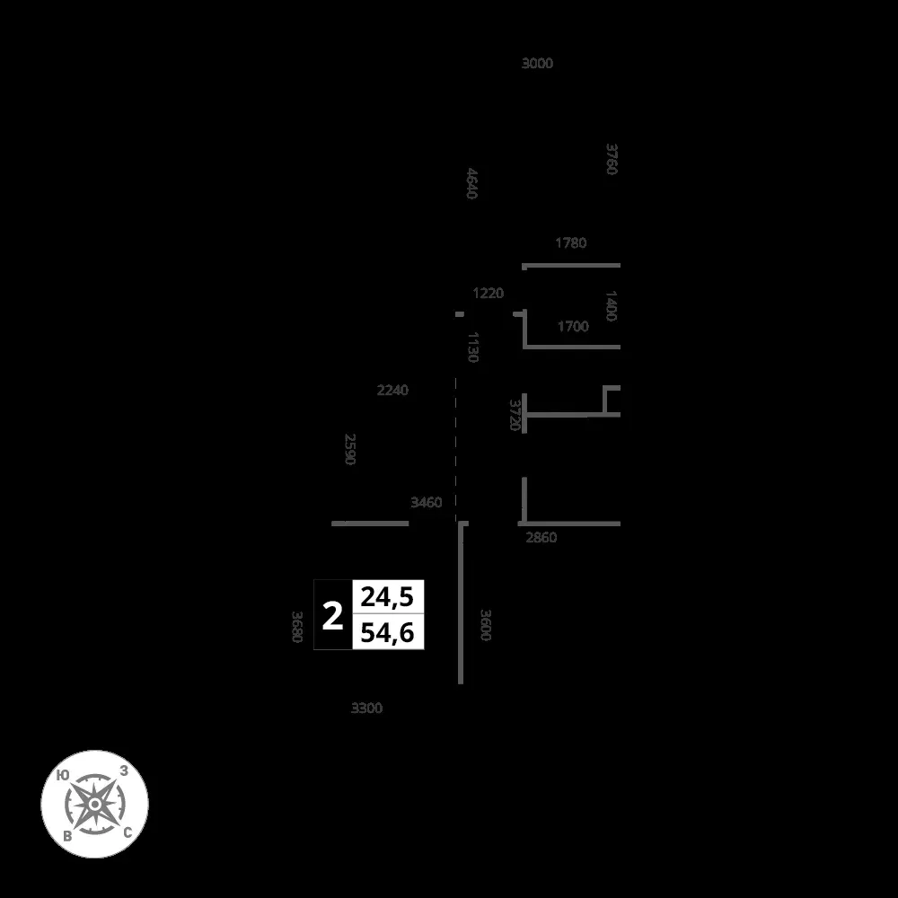 2-комнатная, 54,6 м² — 14 939 379 ₽