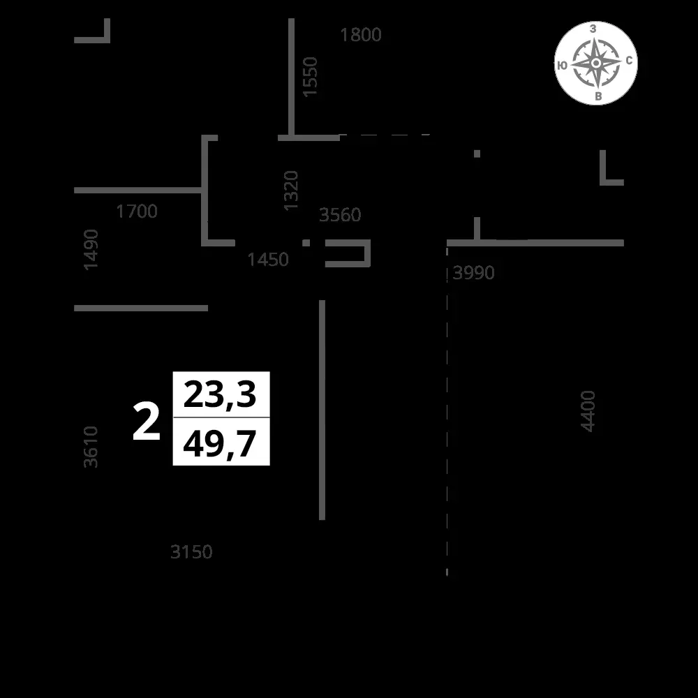 2-комнатная, 49,7 м² — 13 646 228 ₽