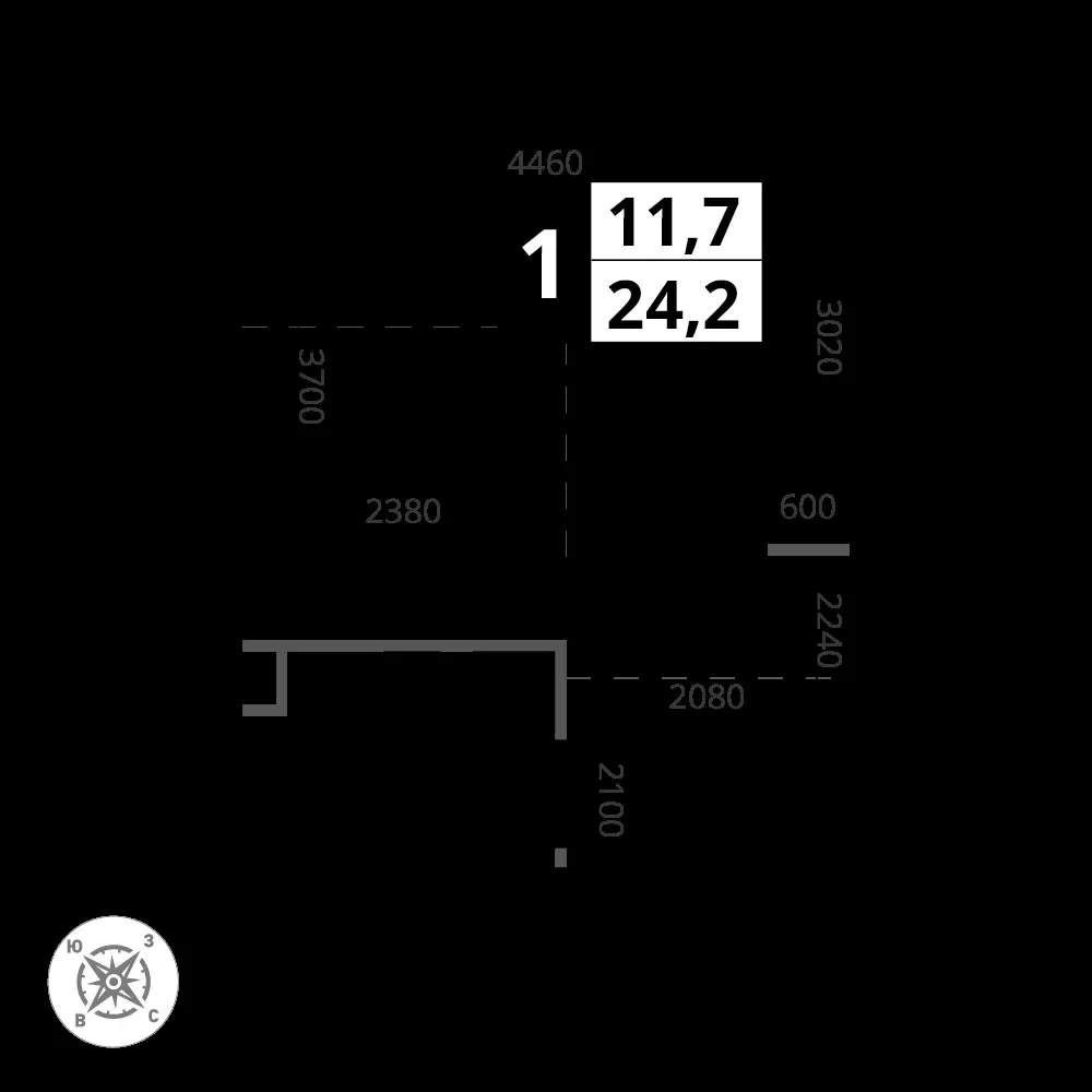 Студия, 24,2 м² — 8 032 101 ₽