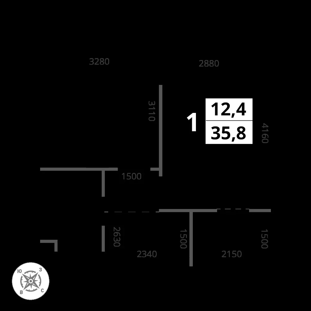1-комнатная, 35,8 м² — 10 957 091 ₽