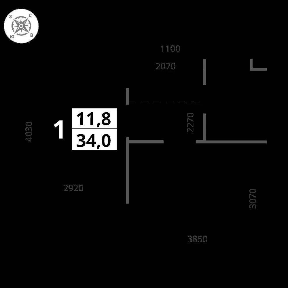 1-комнатная, 34 м² — 10 311 588 ₽