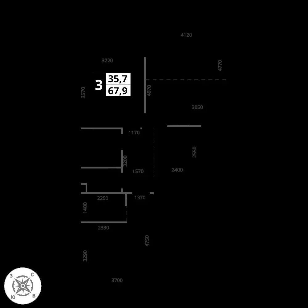 3-комнатная, 67,9 м² — 15 959 080 ₽
