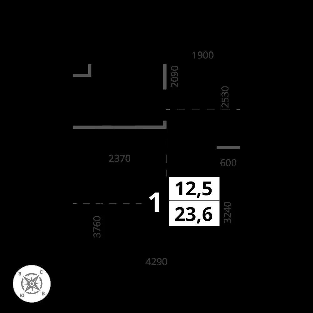 Студия, 23,6 м² — 7 744 670 ₽