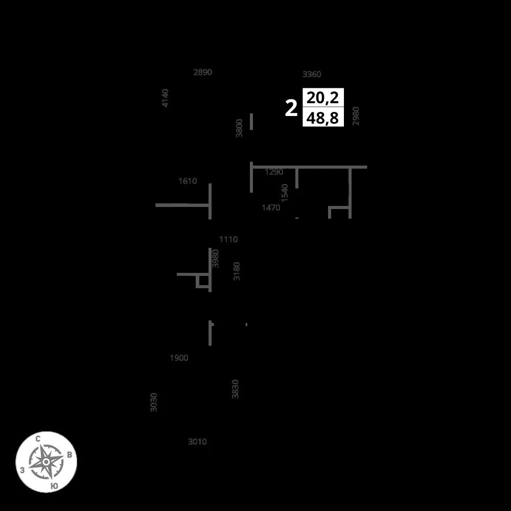2-комнатная, 48,8 м² — 12 685 853 ₽