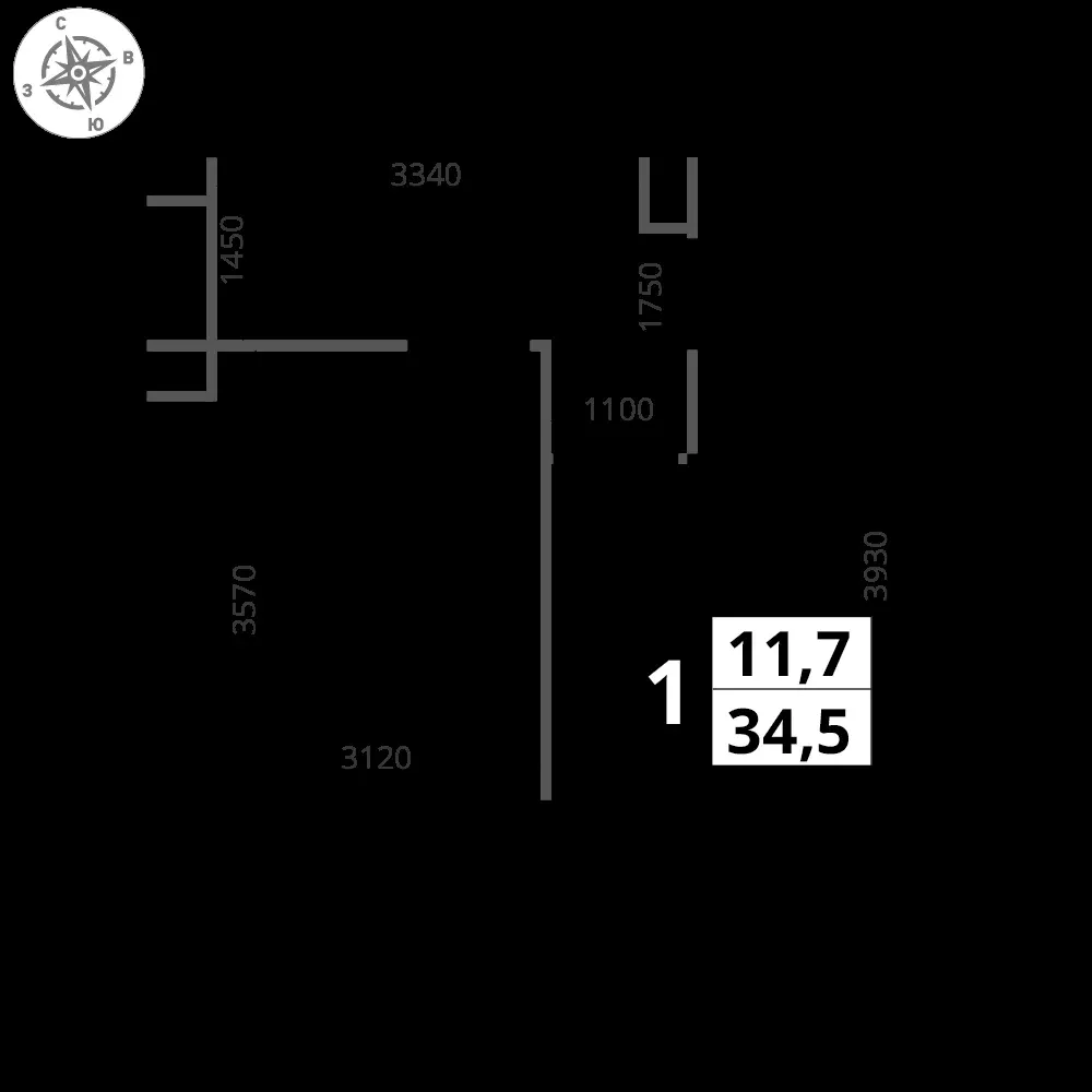 1-комнатная, 34,4 м² — 8 966 910 ₽