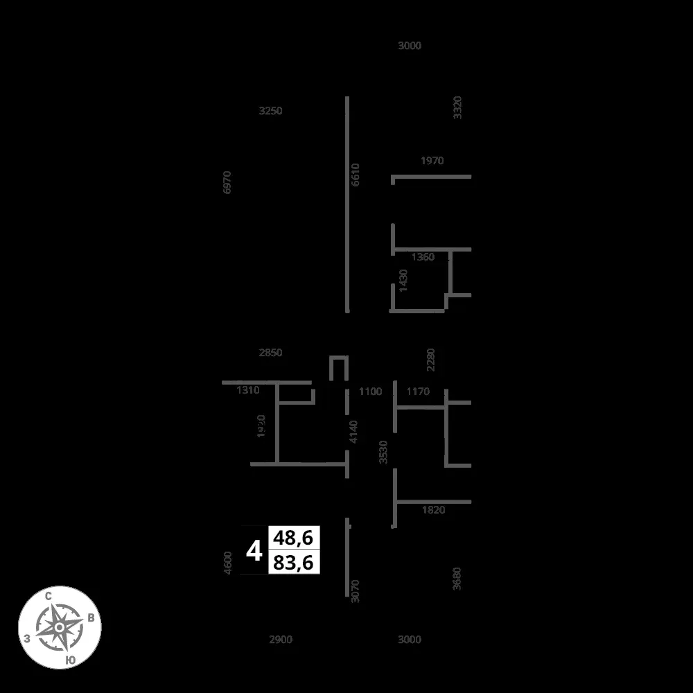 4-комнатная, 83,6 м² — 21 777 800 ₽