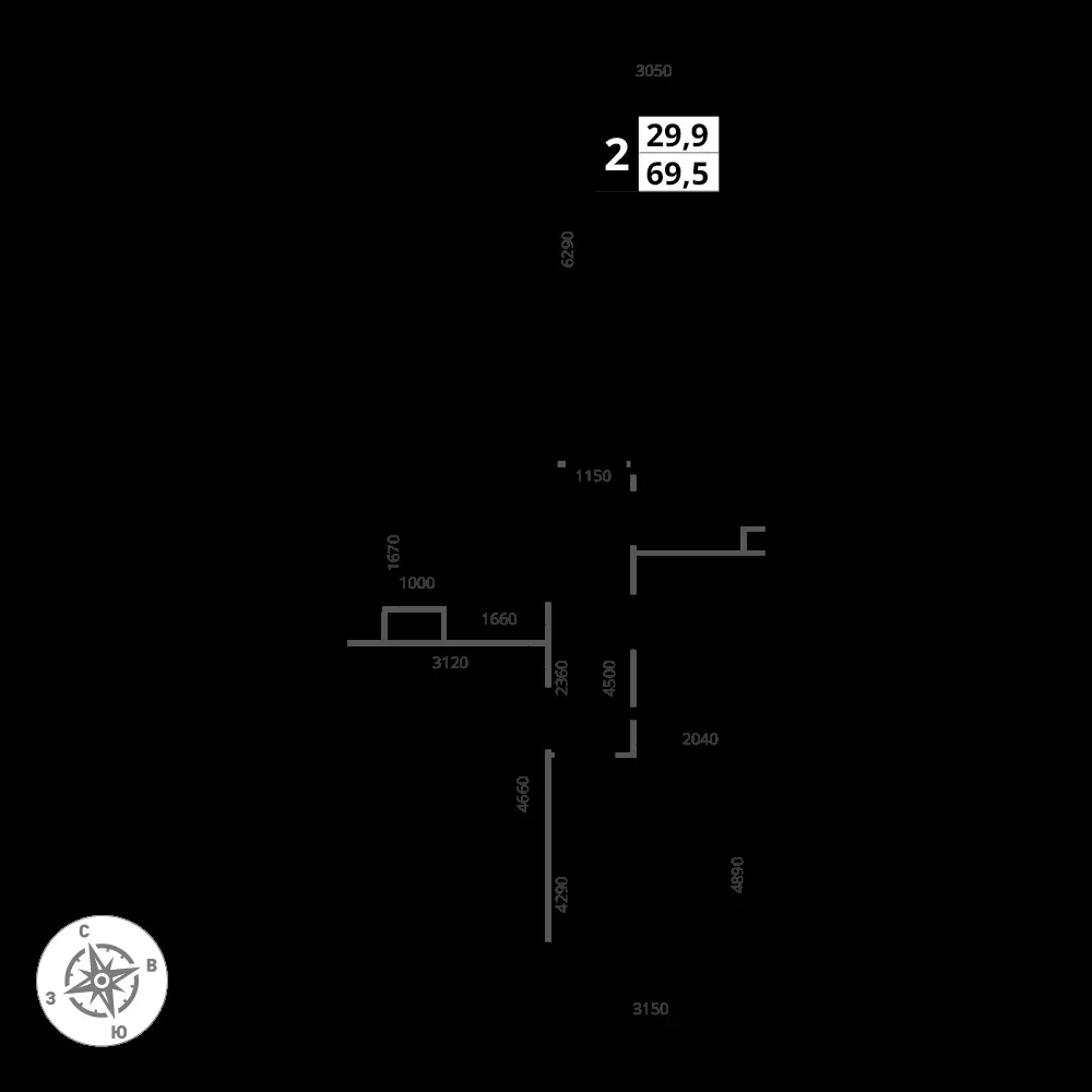 3-комнатная, 69,5 м² — 18 630 726 ₽