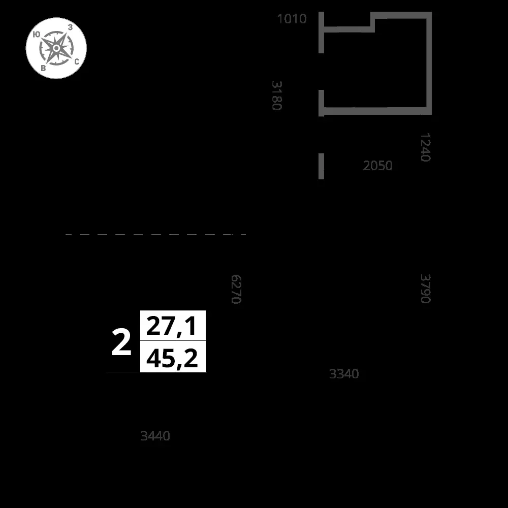 2-комнатная, 45,2 м² — 12 228 318 ₽