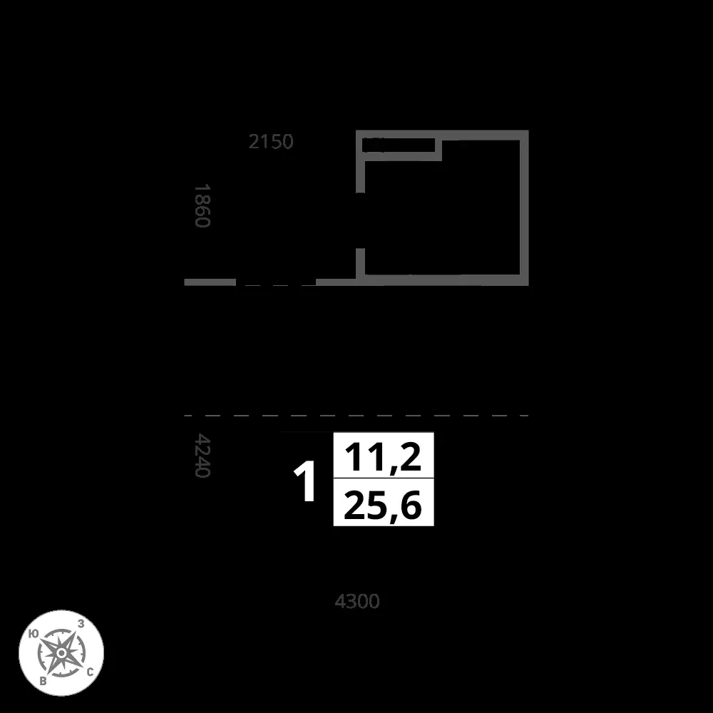 Студия, 25,6 м² — 8 026 573 ₽