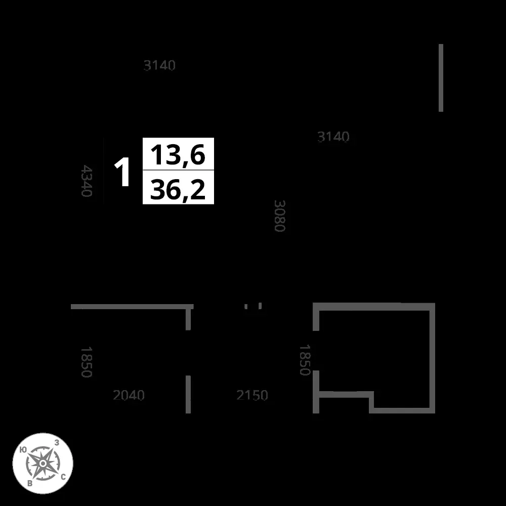 1-комнатная, 36,2 м² — 9 584 746 ₽