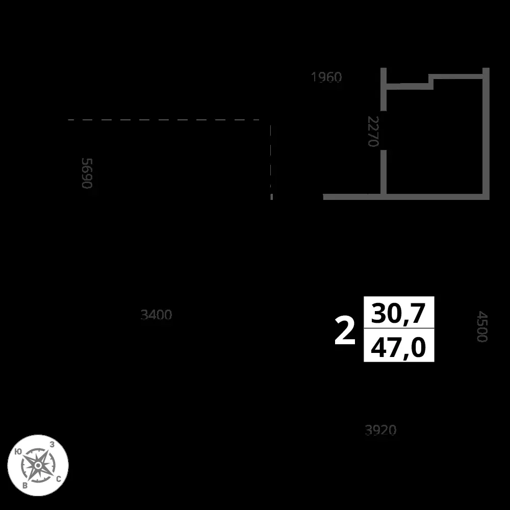 2-комнатная, 46,9 м² — 11 614 363 ₽