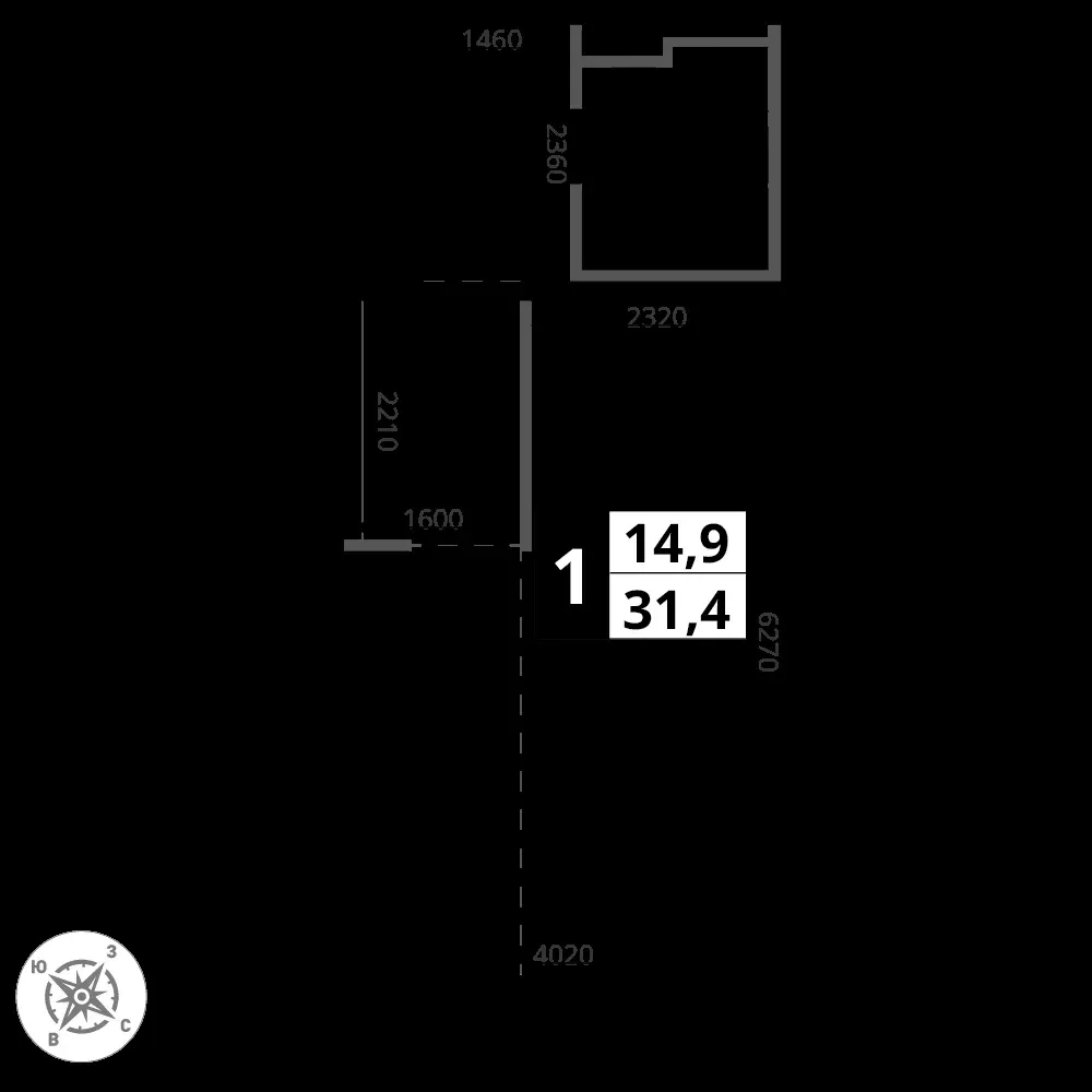 Студия, 31,3 м² — 8 512 035 ₽