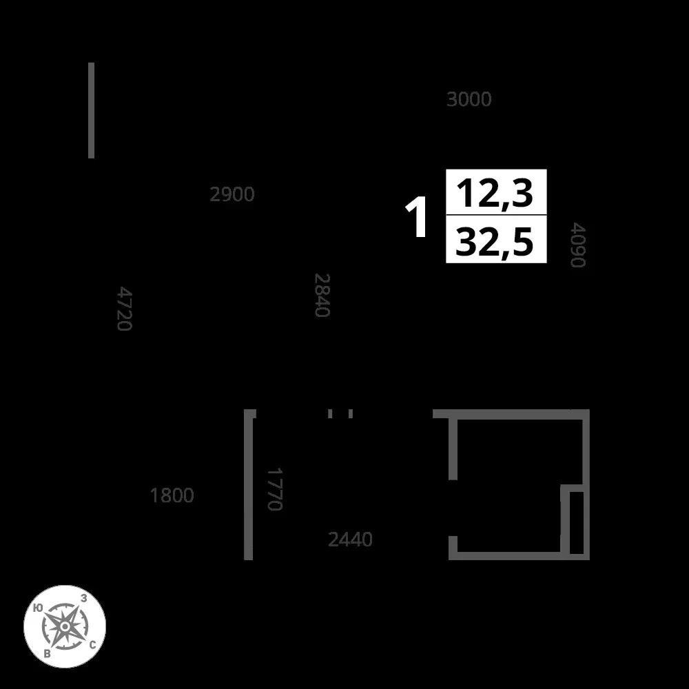 1-комнатная, 32,4 м² — 8 717 674 ₽