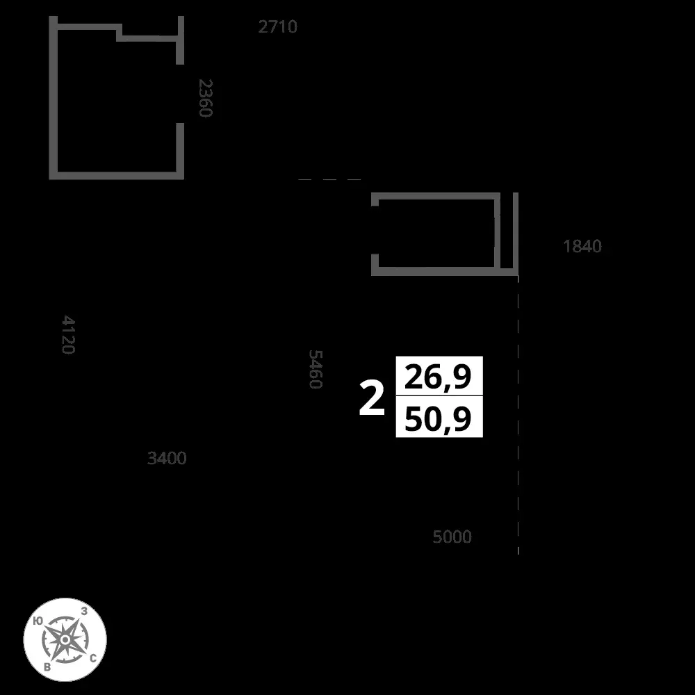 2-комнатная, 50,9 м² — 12 421 585 ₽