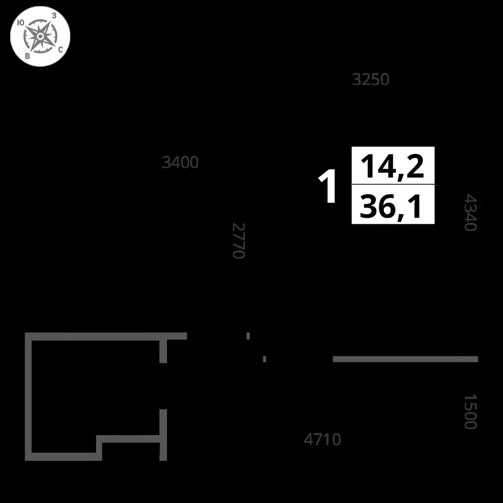1-комнатная, 36,1 м² — 8 767 535 ₽