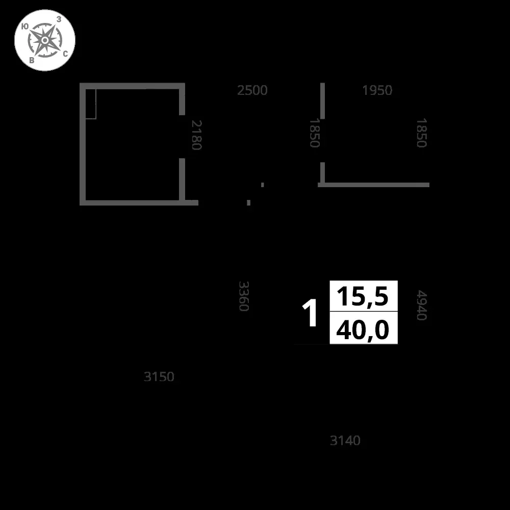 1-комнатная, 40,1 м² — 10 026 845 ₽
