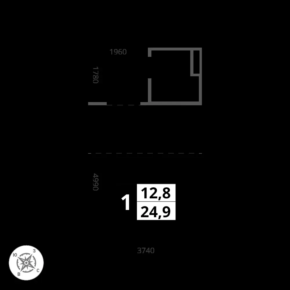 Студия, 24,9 м² — 7 226 677 ₽