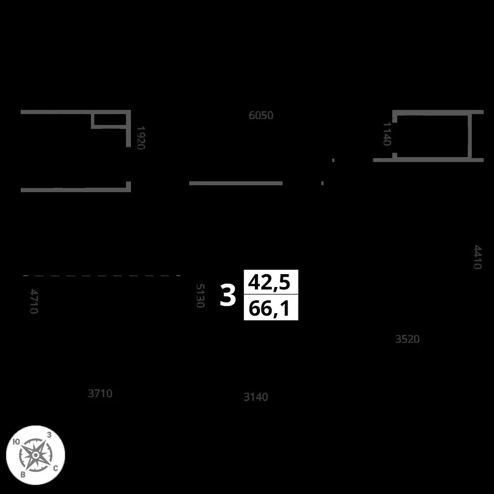 3-комнатная, 66,1 м² — 14 230 801 ₽