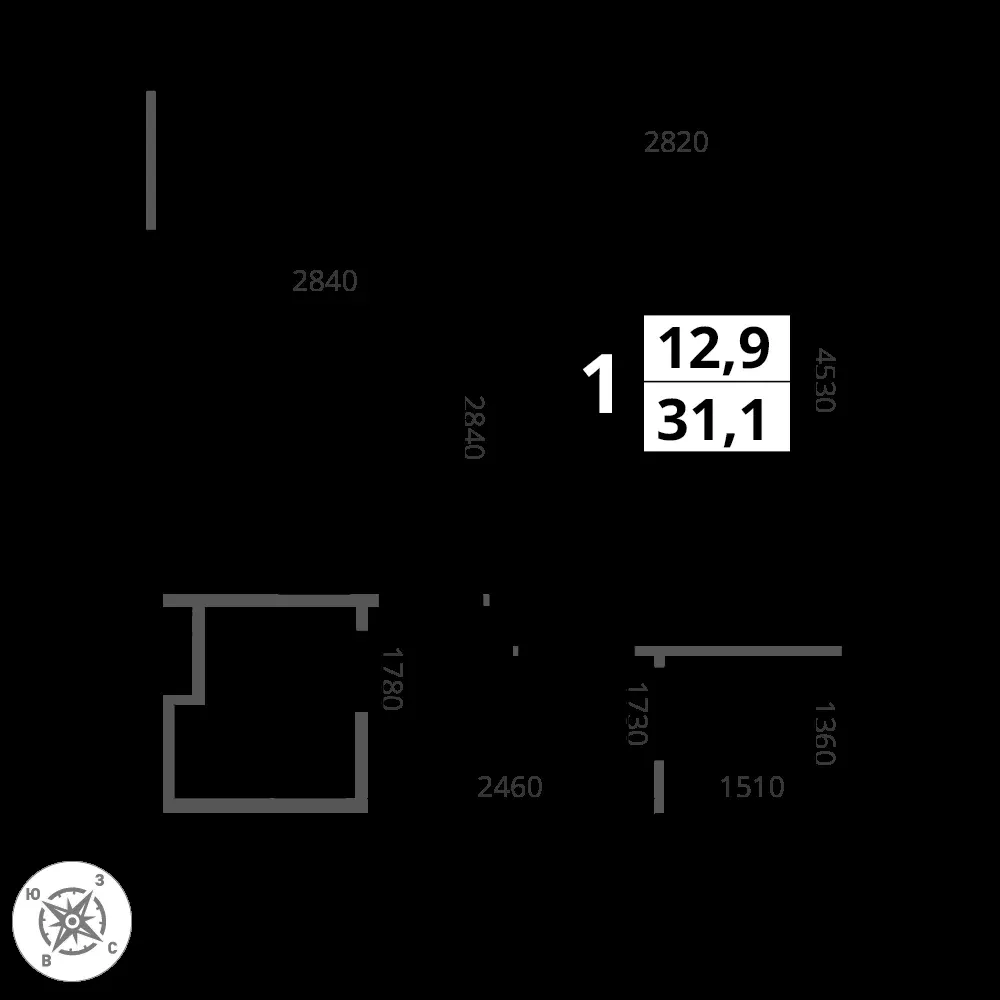 1-комнатная, 31,1 м² — 8 209 094 ₽