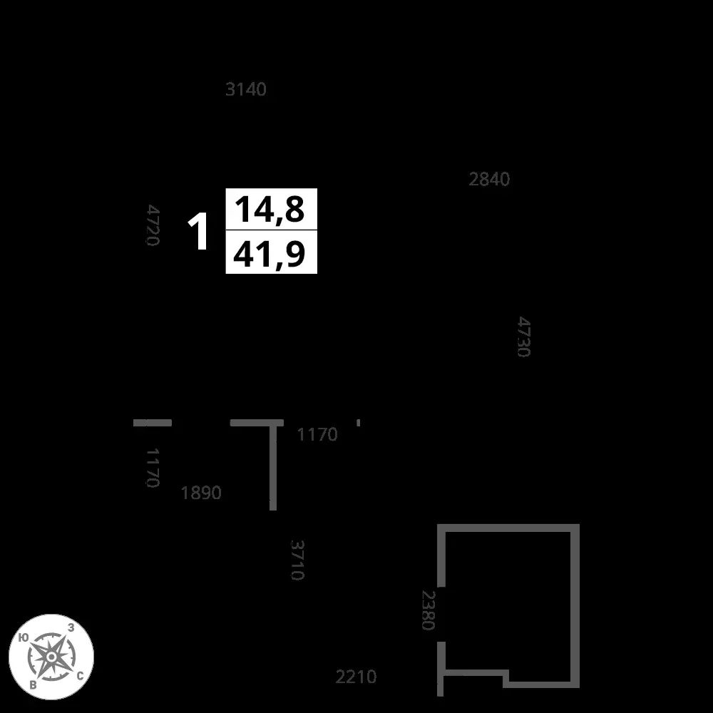 1-комнатная, 41,9 м² — 11 652 055 ₽