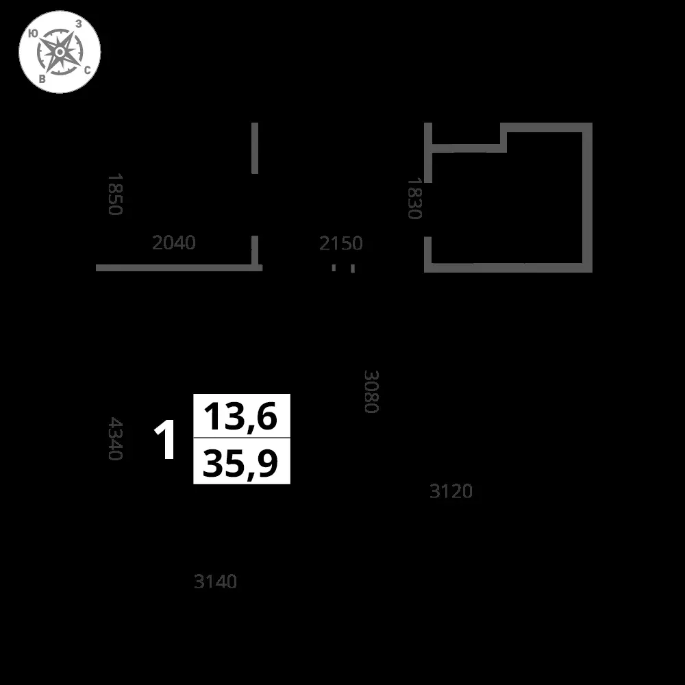 1-комнатная, 36 м² — 9 084 240 ₽