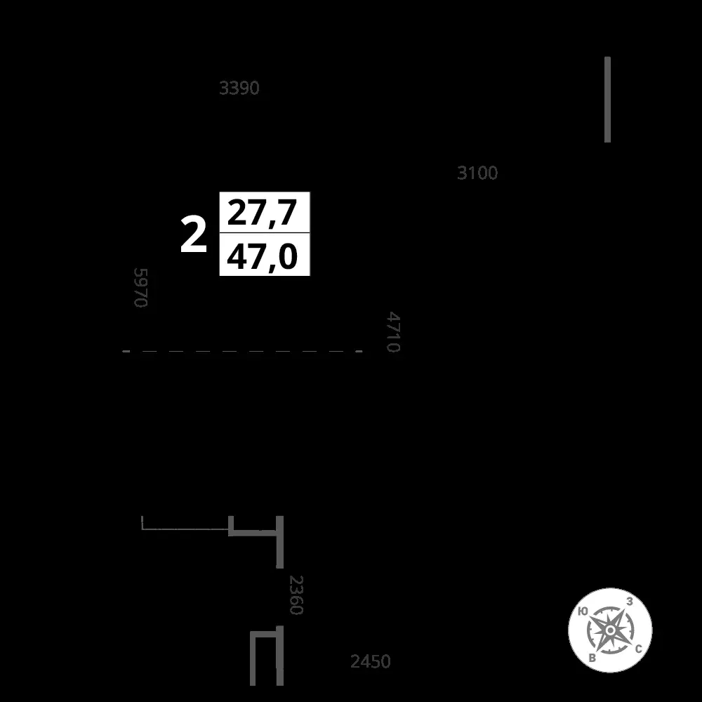 2-комнатная, 47 м² — 12 324 152 ₽