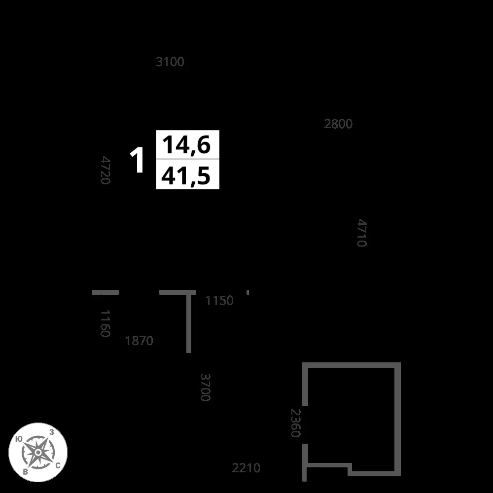 1-комнатная, 41,5 м² — 11 537 747 ₽