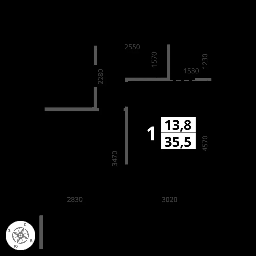 1-комнатная, 35,9 м² — 14 926 251 ₽