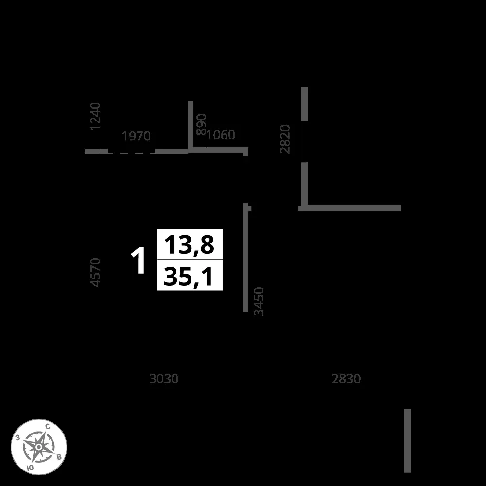 1-комнатная, 35,5 м² — 14 759 942 ₽