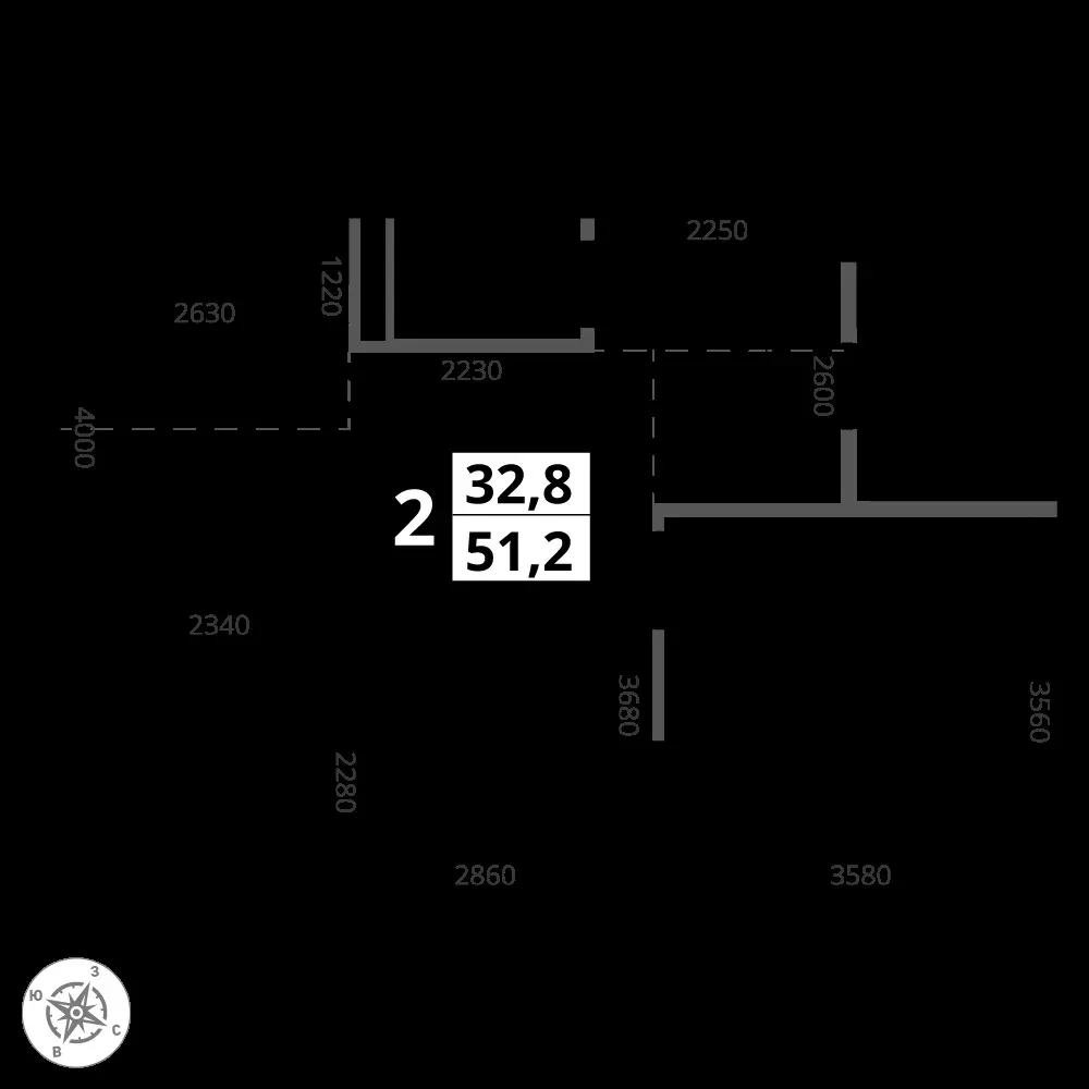2-комнатная, 51,2 м² — 20 479 642 ₽